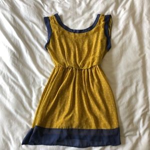 Yellow and blue flower sundress. Size Small